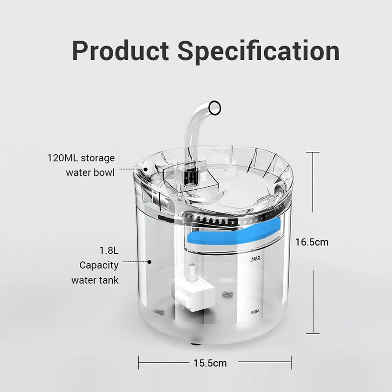 2L Cat Water Dispenser Pet Water Fountain With Recirculate Filtring Automatic Smart Drinking Fountain With Motion Sensor