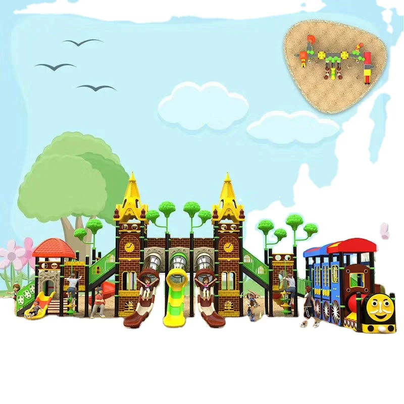 Children Outdoor Playground Amusement Park Equipment Plastic Slide Play Equipment