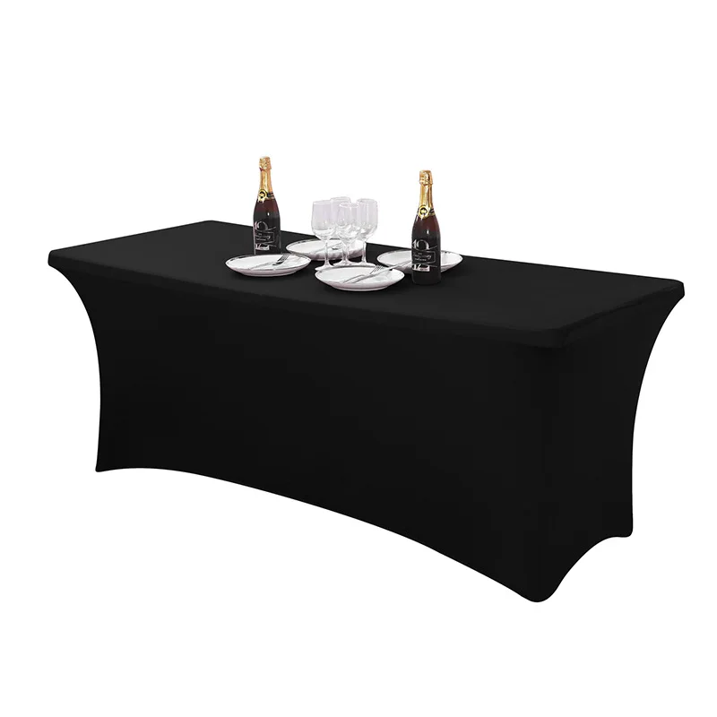 High Quality Fitted Stretch Rectangular Spandex Table Cover 6ft Tablecloth For Wedding Party