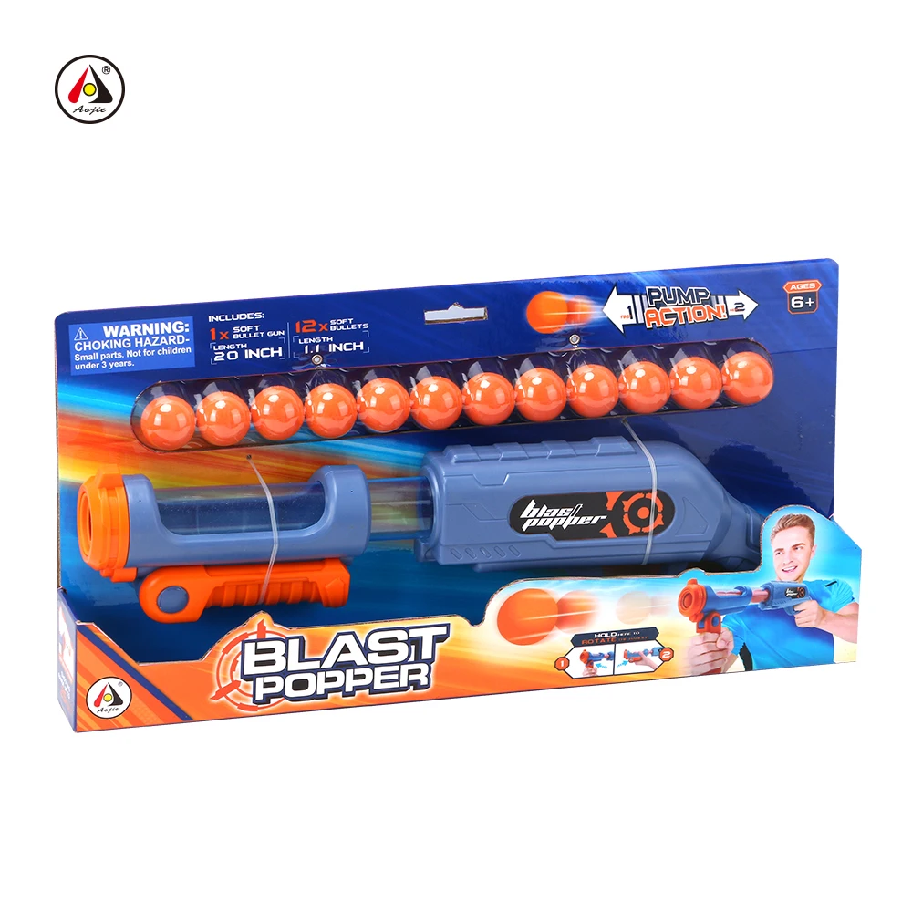 Shooting Game Toy Foam Ball Air Pump Popper Guns Toy Kids Gun Toy Indoor Outdoor Yard Games With 12 Foam Bullets For 6+