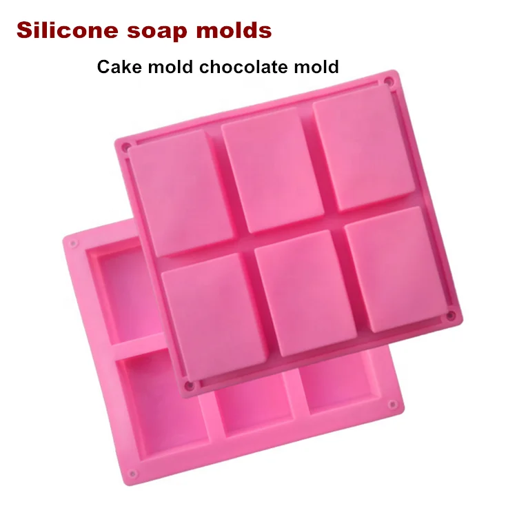 DLC053 6 Cavities Rectangle Shape Silicone Mold For Chocolate Cake Jelly Pudding Handmade Soap Mold