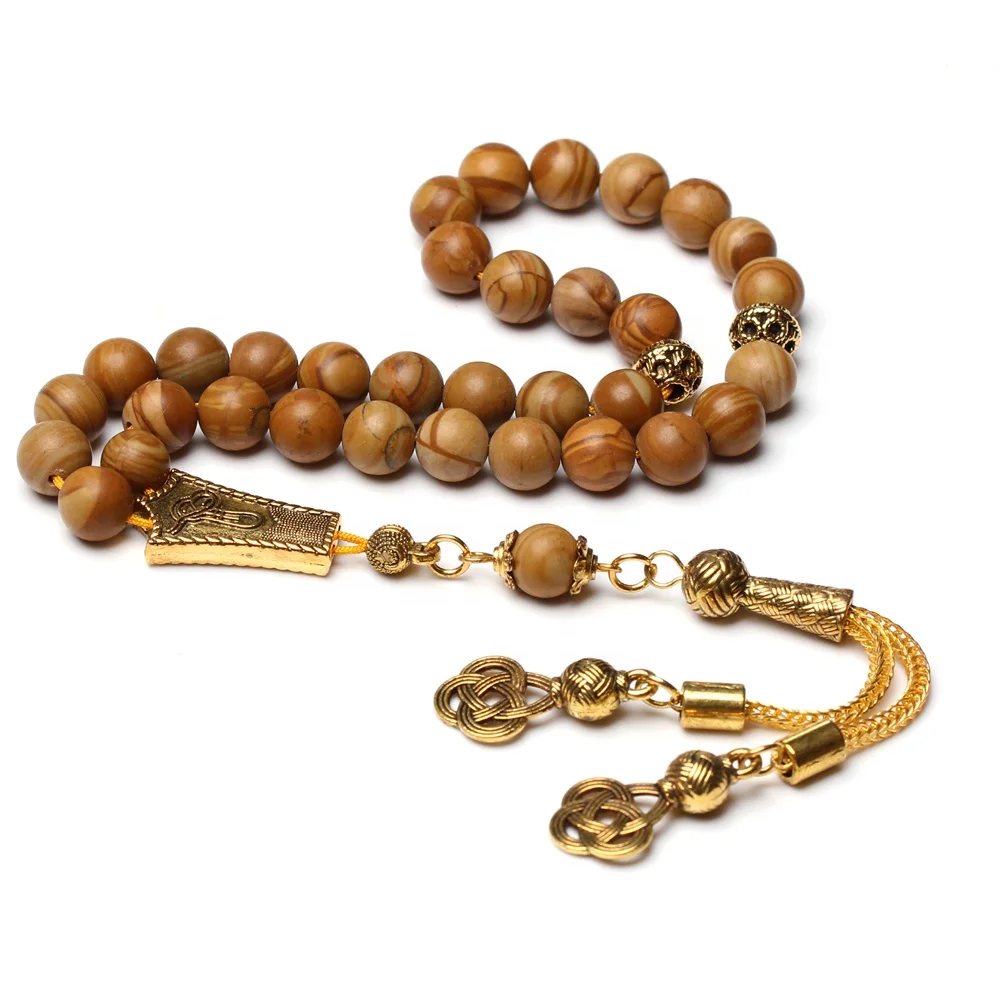 Натуральный камень Tasbih 33 бусины браслет мусульманские аксессуары ИД Адха молитвенные ювелирные изделия драгоценный четки
