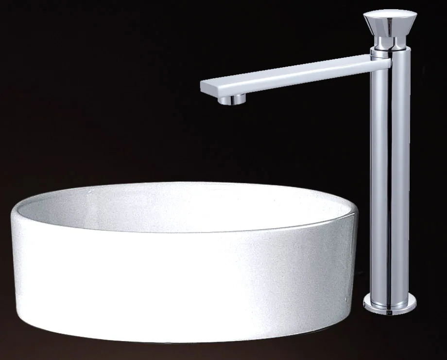 Long Water Spout Full Brass Deck Mounted Water Saving Self Closing Tap Time Delay Faucet for Basin or Public Bathroom