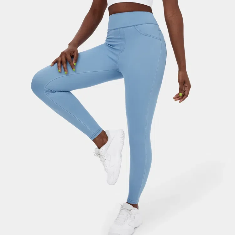 Stretchy Knit Denim Casual Leggings High Quality Washed Denim Elastic Waist  2024 Women Jean