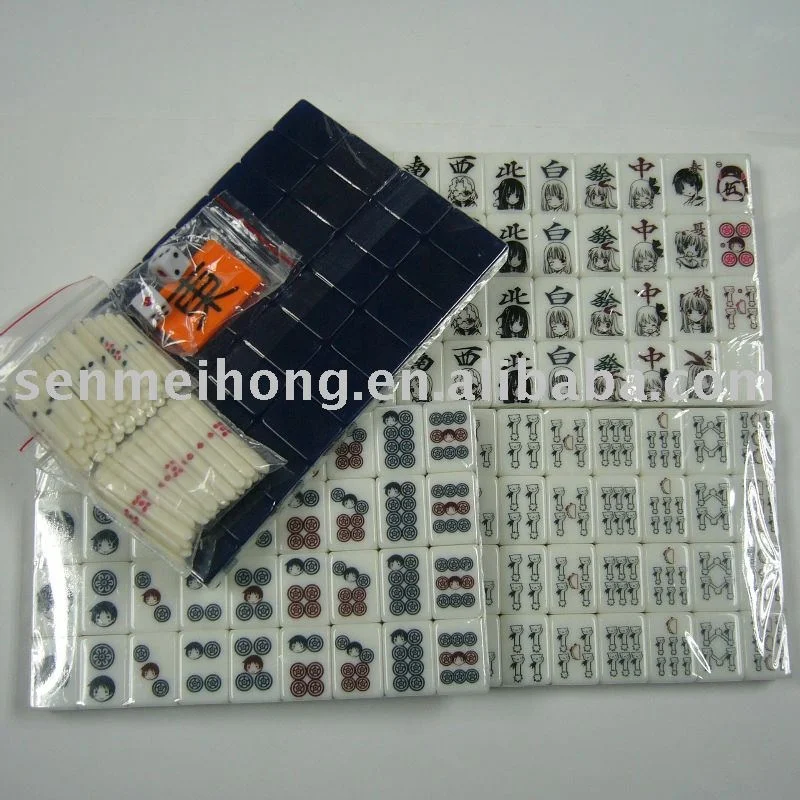 Colorful Japanese Mahjong pieces