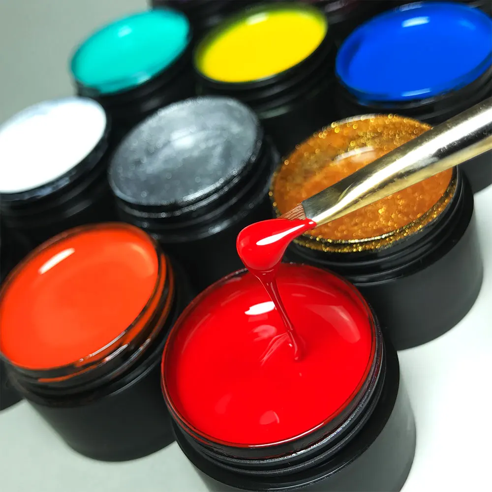AOPMALL High Quality Pigment Vegan 12 Colors Nail Painting Gel Nail Art Gel Polish Gel Paint OEM ODM Private Label