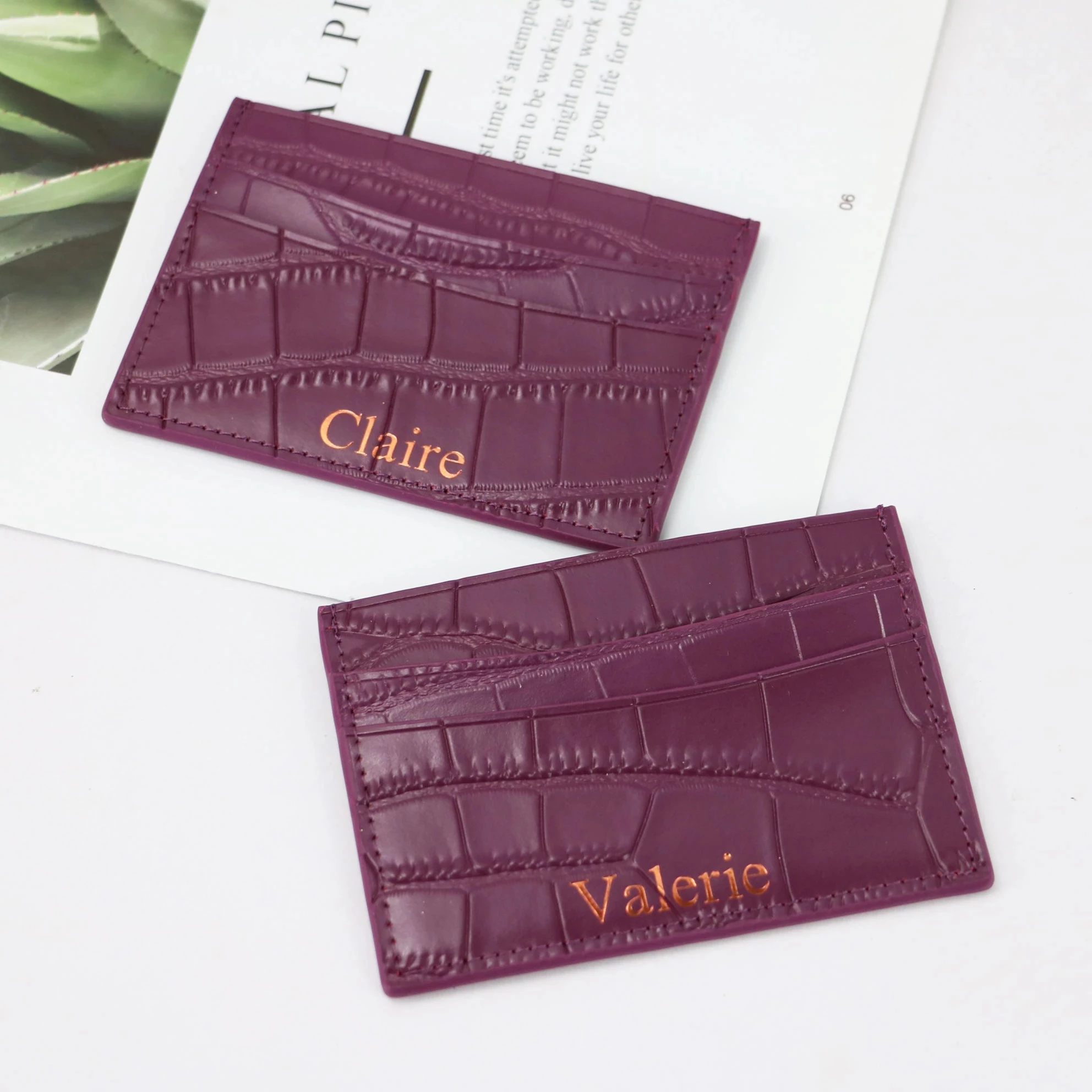 Classic high quality crocodile pattern card holder unisex men women Genuine leather credit card ID card holder