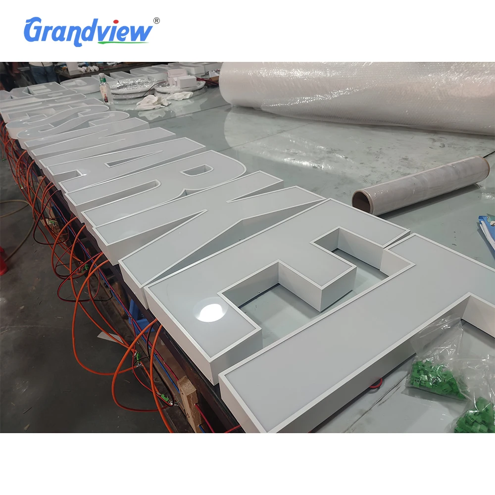 Custom Backlit Letters Sign Outdoor Business Acrylic Signage 3d Logo full color rgb led channel letter sign for Shop