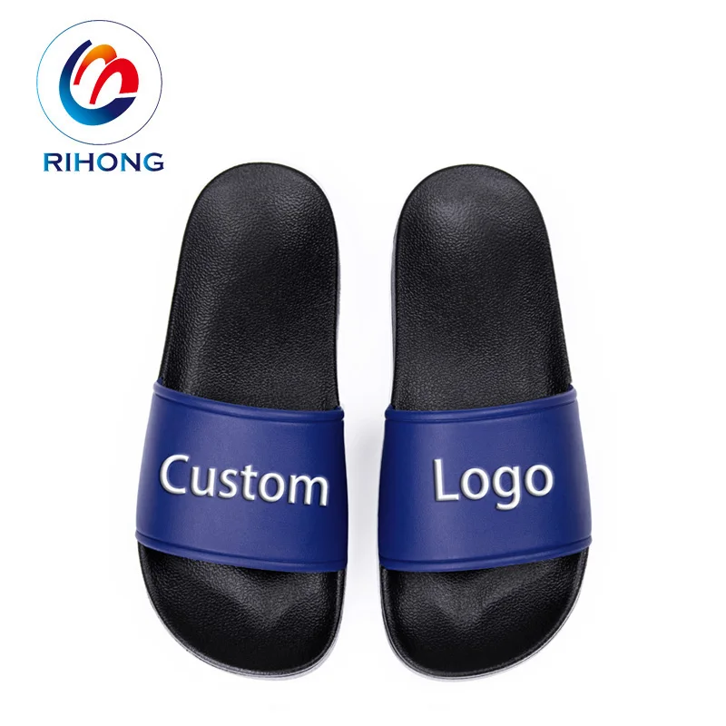top quality summer casual rubber pvc plastic slipper luxury logo designer custom men slides sandals
