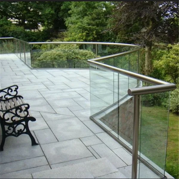 External terrace fencing railing frameless glass porch deck balustrade aluminium U channel clamp deck balcony railing