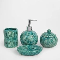 hot selling blue 4 pieces  CERAMIC BATHROOM SET Accessories