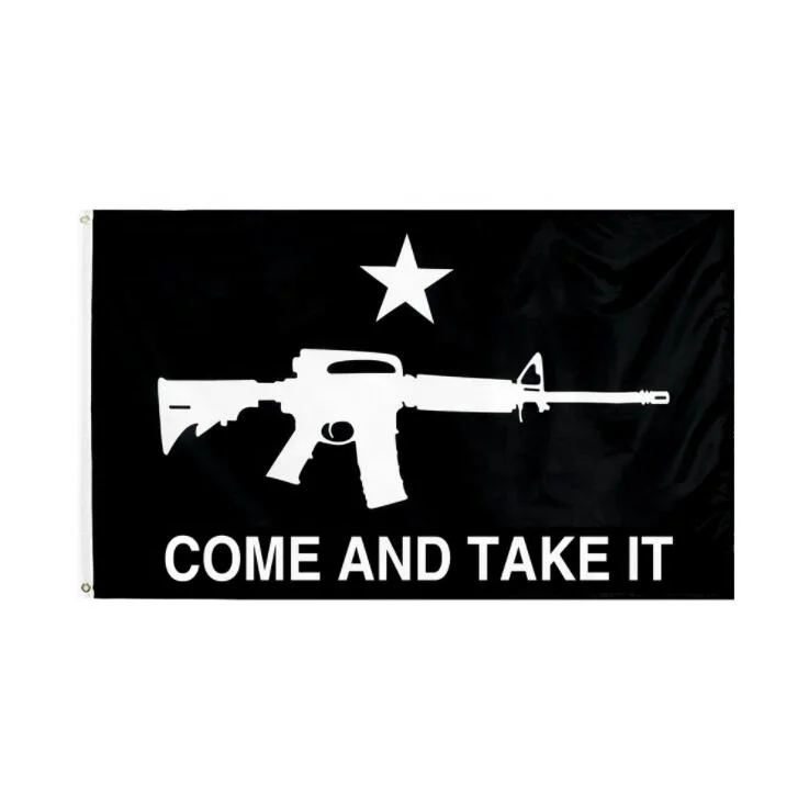 On Stock 6 designs 3x5 Ft Texas Gonzales Historical Stick M4 Carbine Come and Take It Flag