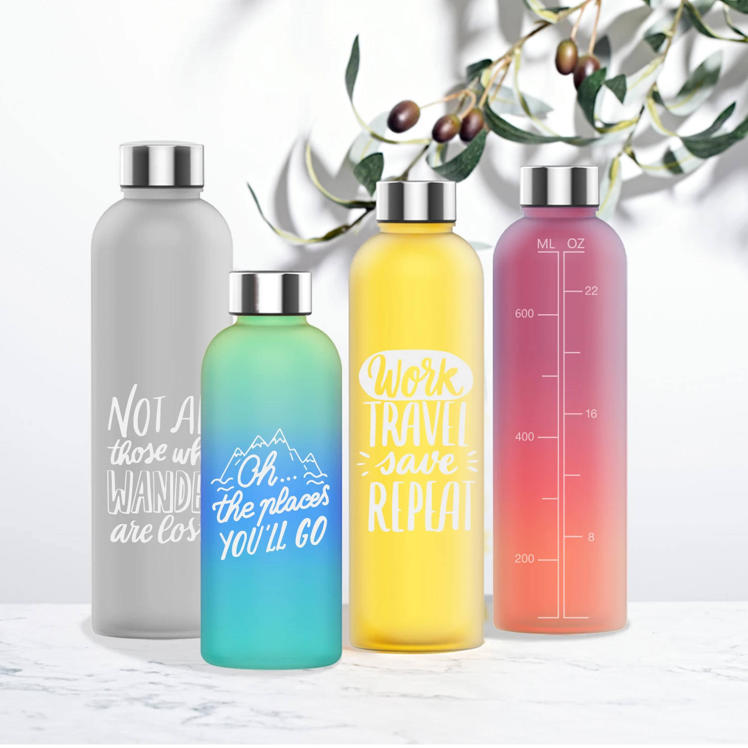 High temperature resistant transparent sports water cup travel space cup fitness water bottle outdoor portable large capacity