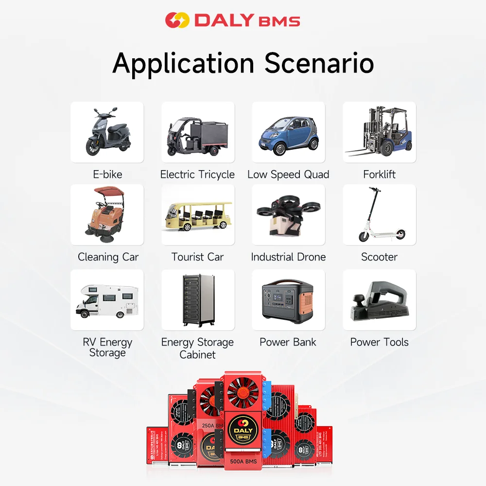 Daly 3.2v 4S bms 10a 20a 30a 40a 50a 60a e bike electric scooter Lifepo4 Lithium Battery 12v bms 4s 15a