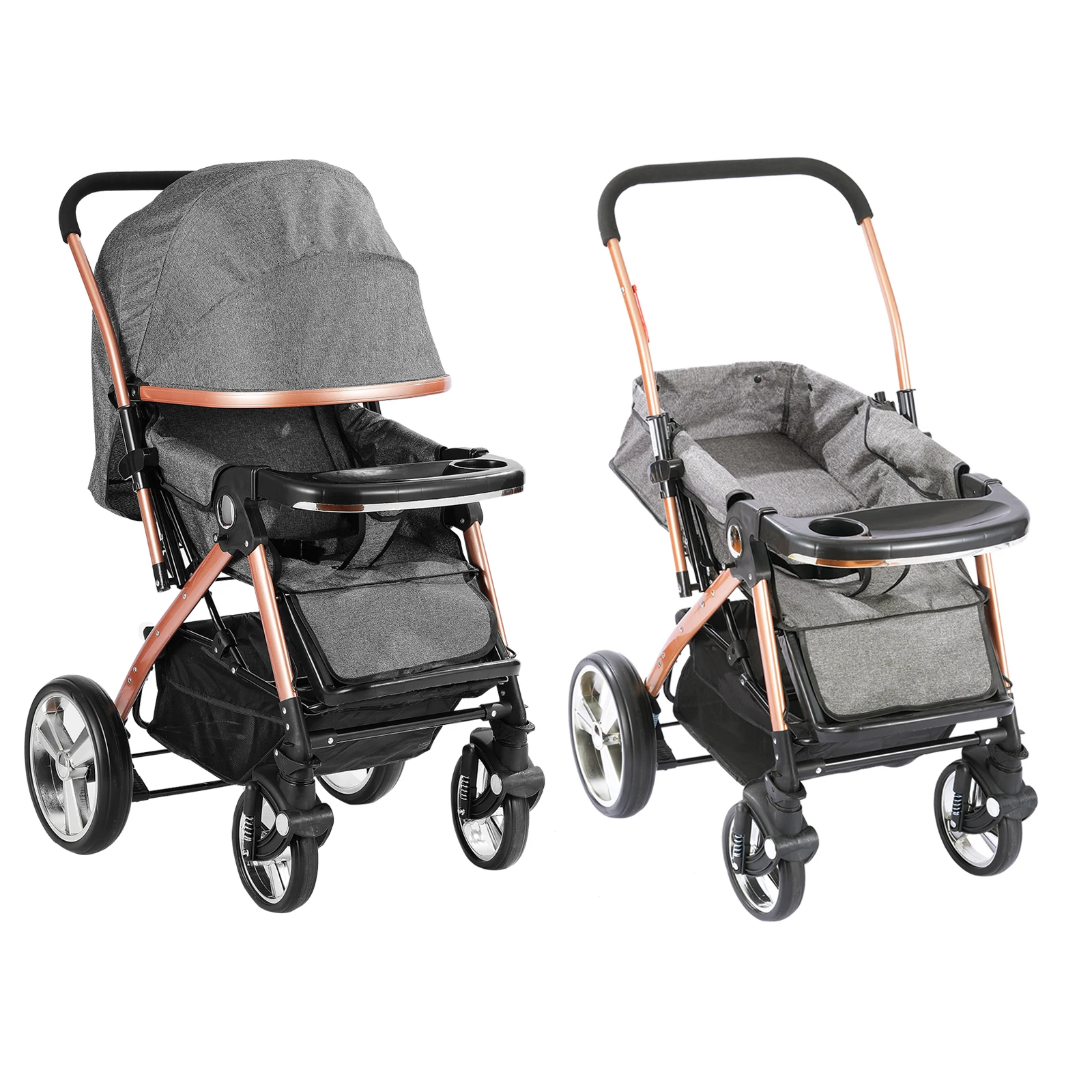 Europe Style 3 in 1 Baby Stroller Aluminum China Carry Baby Push Chair  Baby Cart with EN Certification for 0-3 Years Old