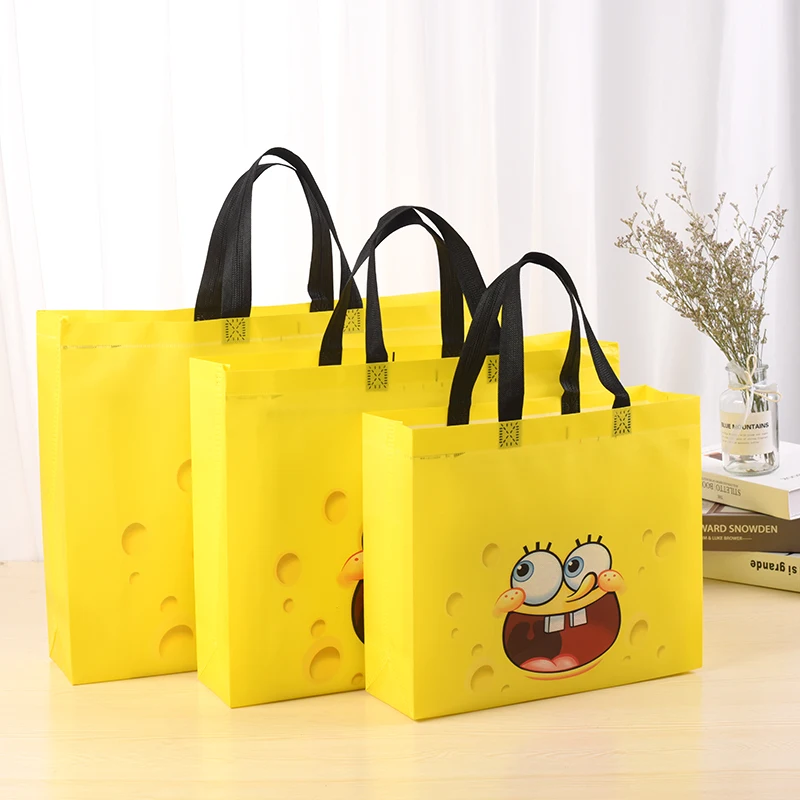 High quality manufacturer cartoon anime cheap ultrasonic eco-friendly non woven shopping tote bag with logo