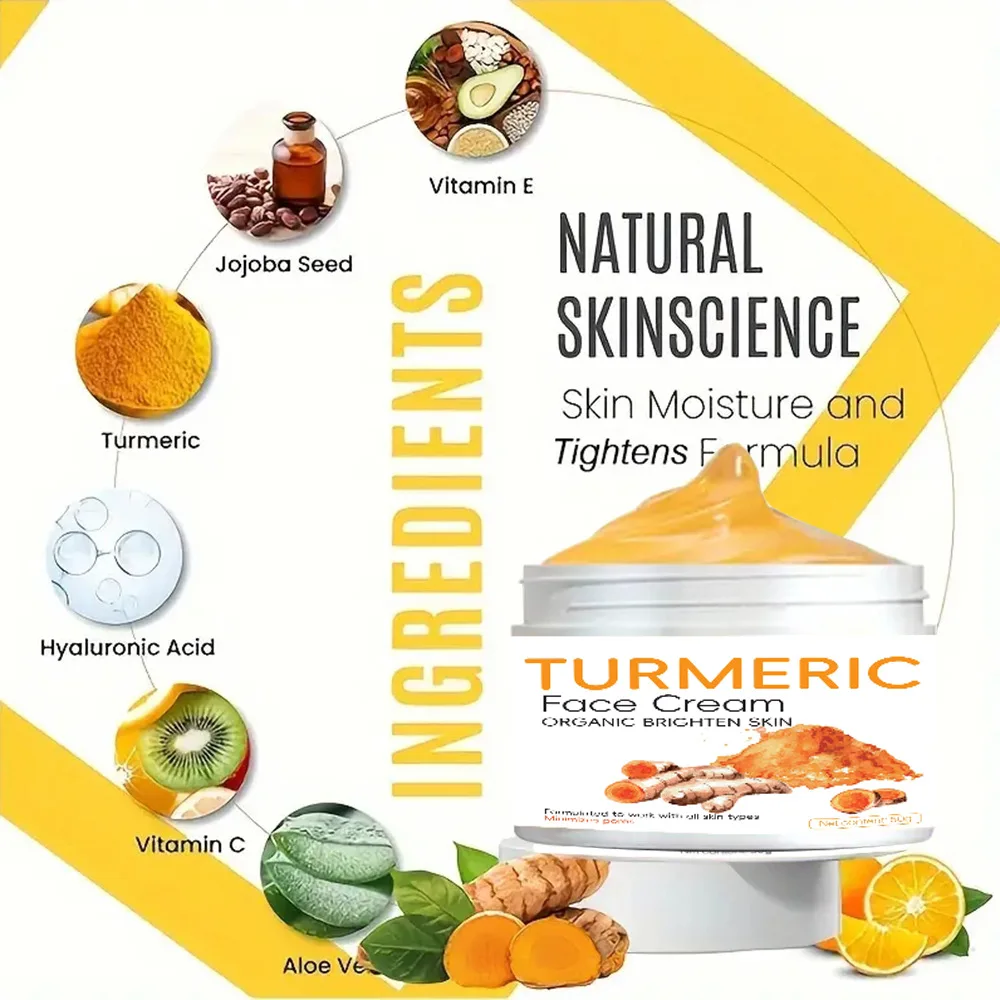 High Quality Turmeric Face Cream Private Label Brightening  Skin Firming Turmeric Face Cream
