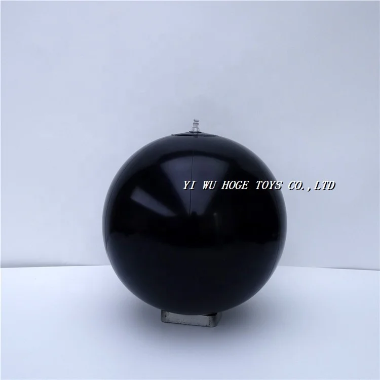 Customized printing logo small big size inflatable eco PVC black beach ball for kids