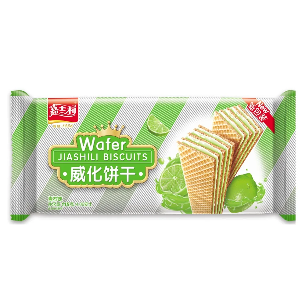 Wafers Biscuit in Lemon Flavor Fruit Flavor Biscuits and Cookies Wholesale Food Snacks Gift 4.06oz 115g