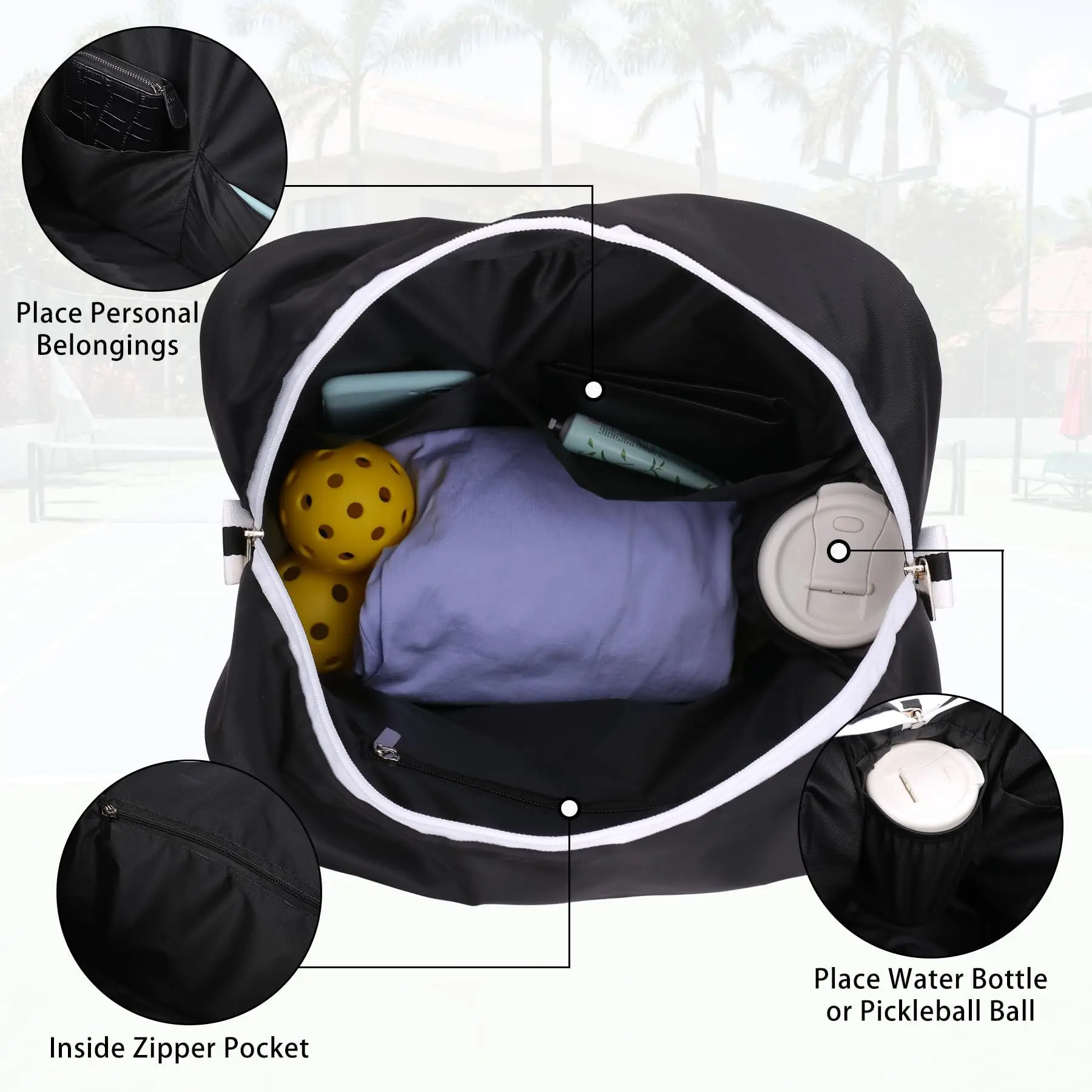 Outdoor Sports Pickle Ball bag Portable Pickleball bag Single Shoulder Racquetball Racket Large Capacity Badminton Bag