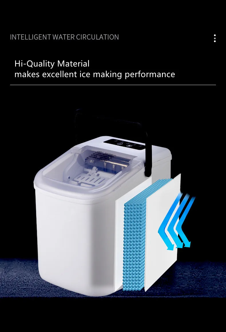Potable Mini Ice Maker Self Cleaning Machine instant Ice Makers for home, School, office and party use