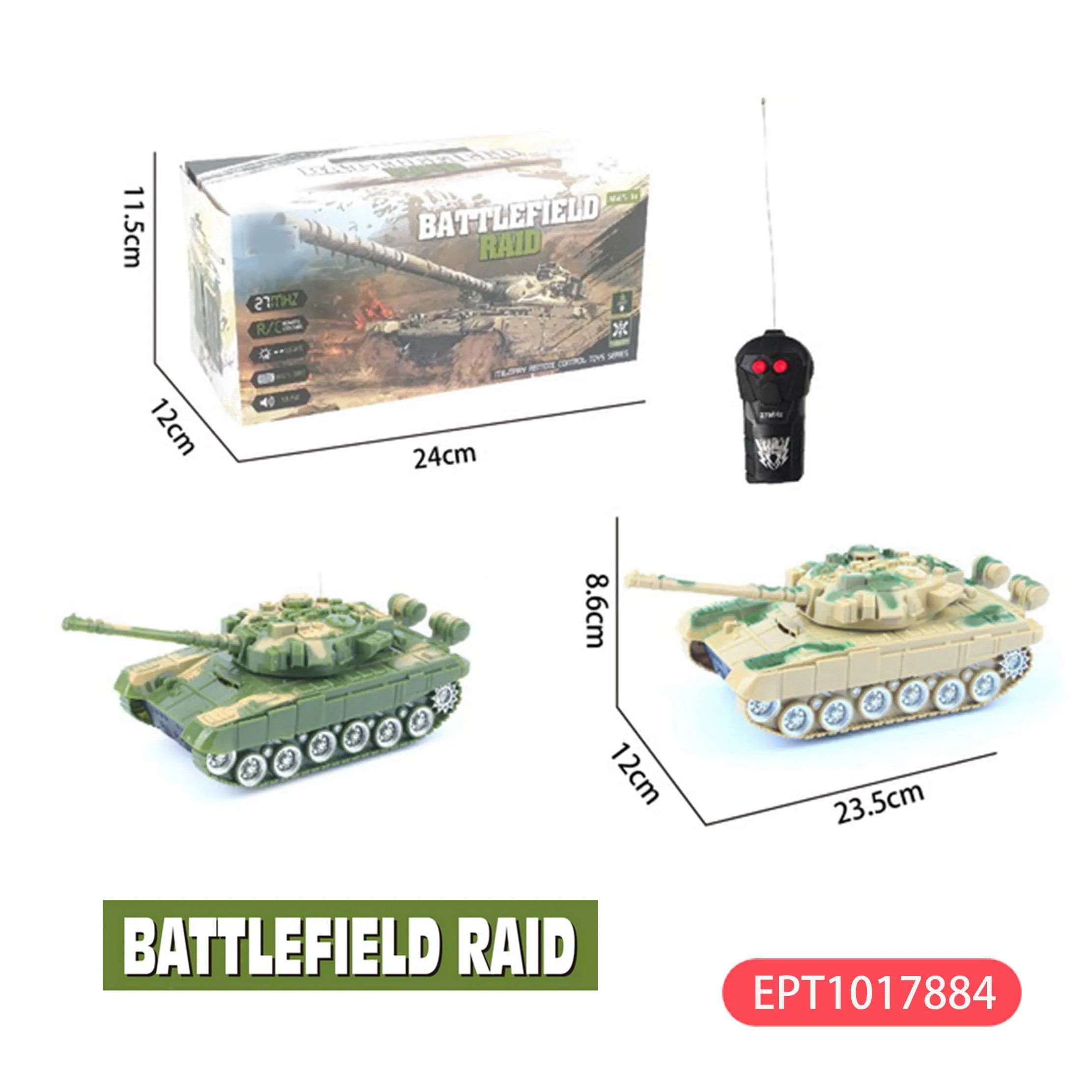 EPT 2 Way WW2 Militarily RC Armor Tank Truck  Car with Lights
