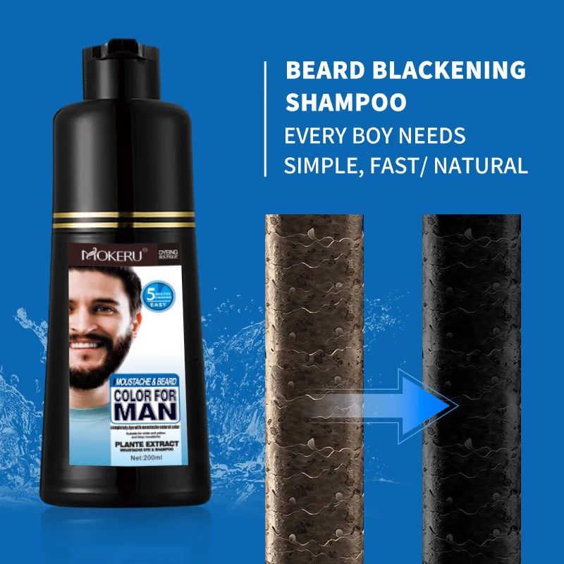 Private Label 200ML Bulk beard dye shampoo fast dye and easy use hair and beard product for man