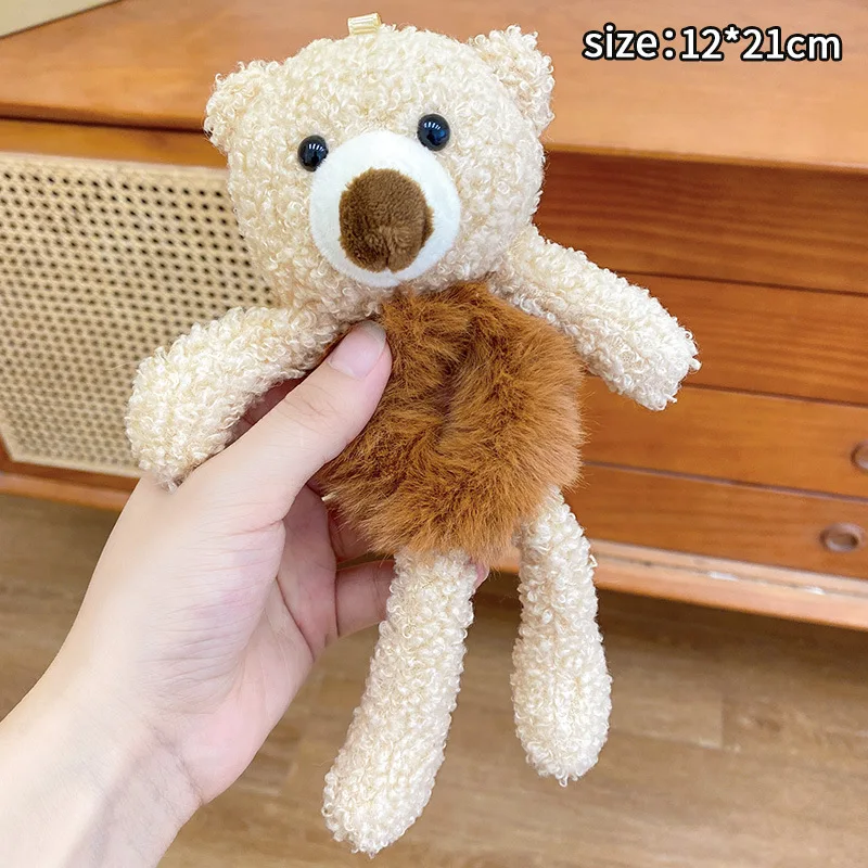 Plush Elastic Scrunchies Accessories Woman Girl Bear Frog Cat Rabbit Rubber Animal Kids Cute Hair Band