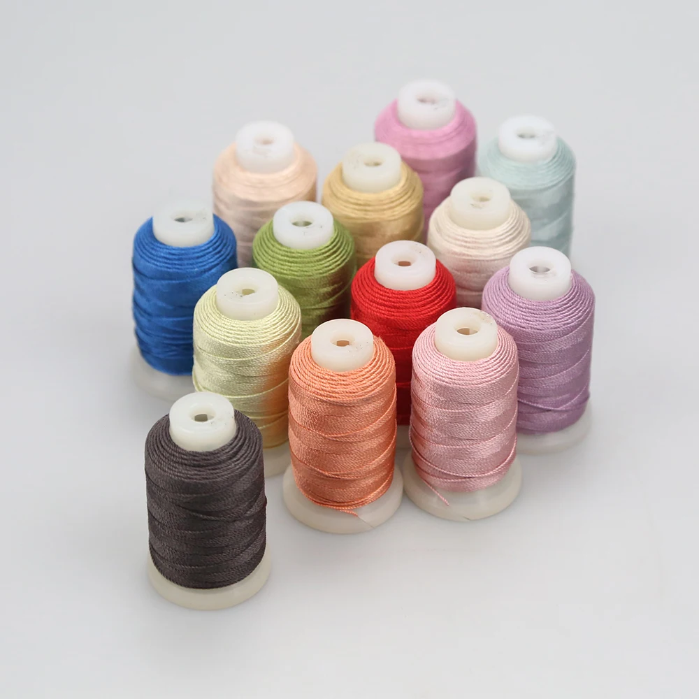 Hobbyworker Wholesale High Quality 260 Yards 100% Silk Natural  Silk Tangerine Jewelry Silk Cord