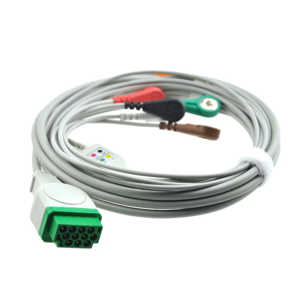 GE Dash 2500 5 lead кабель ЭКГ и леадвирес на кнопках