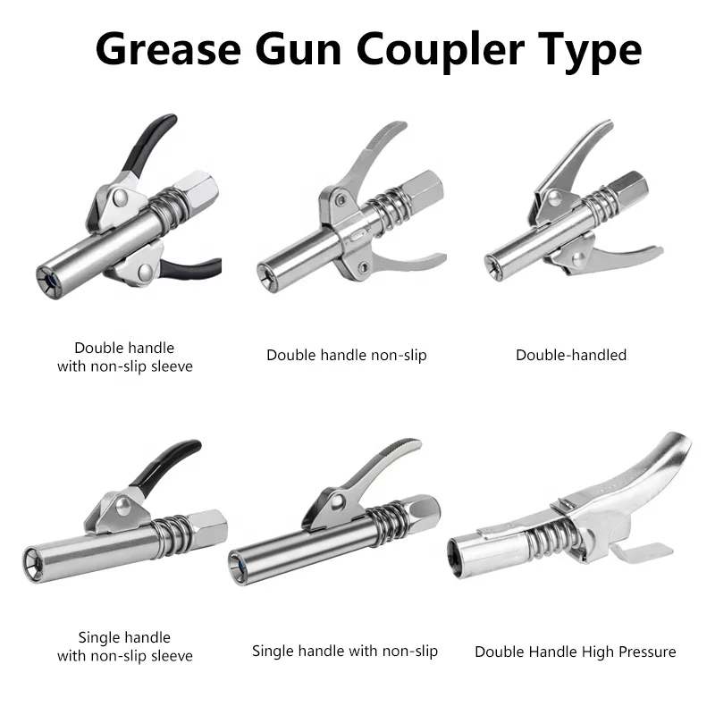 12000psi professional high pressure double handle grease gun tool joint coupler handle quick release