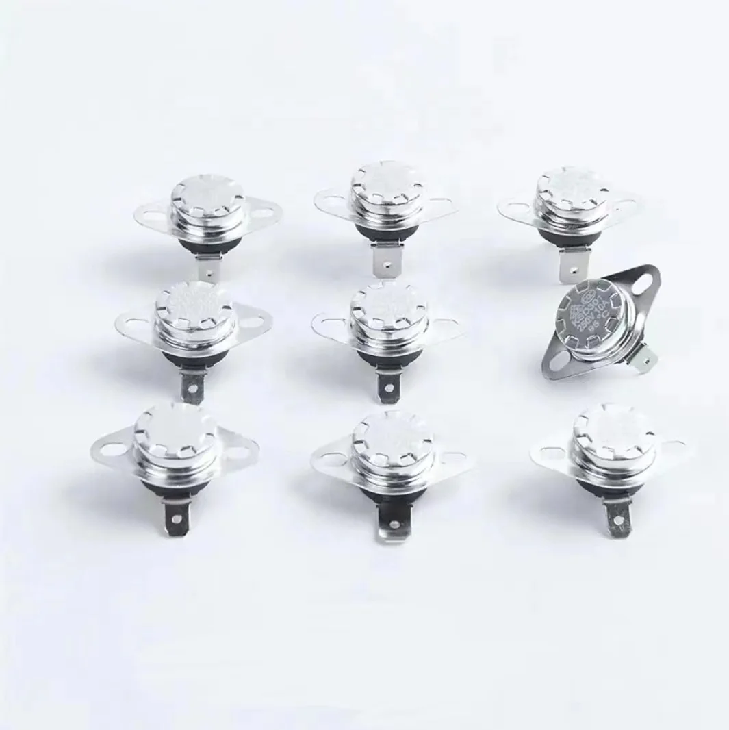 Single throw snap-action Huilong KSD301 CQC KSD301 Loose Bracket Bend Terminal Thermostat 16A 250V For Water Heater
