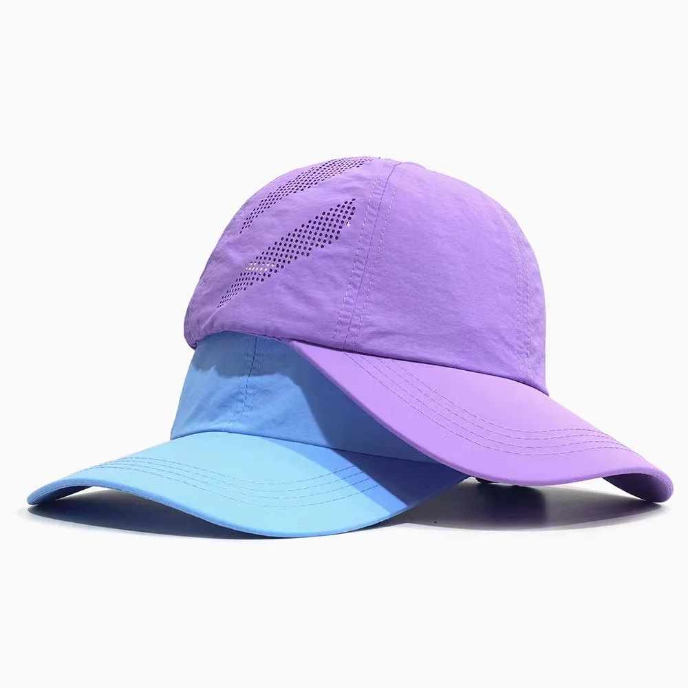 Summer Light Weight Waterproof Baseball Caps Laser Cut Hole Breathable Unisex Sports Caps