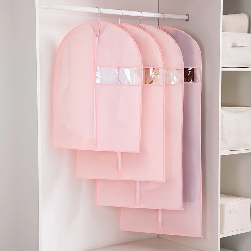 Foldable Dress Clothes Suit Protector Garment Bag With Zipper Waterproof Custom Logo Dustproof Hanging Dust Bag