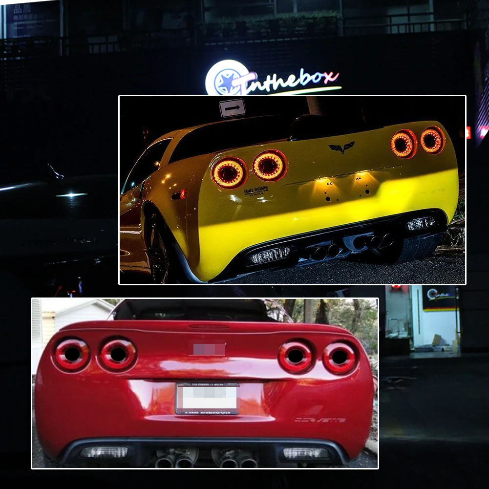 For 2005 2006 2007 2008 2009 2010 2011 2012 2013 Chevrolet Corvette C6 Coupe LED Brake Turn Signal Lamp Tail Lights Smoke lens