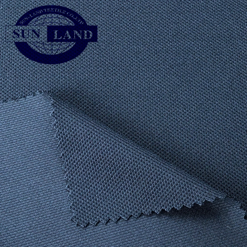 Polo shirt 100% Coolpass yarn wicking polyester double pique fabric