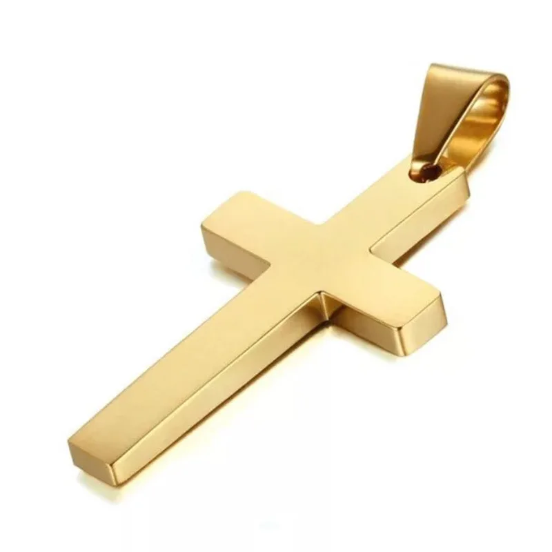 DAICY wholesale fashion simple 18k gold stainless steel cross pendant men