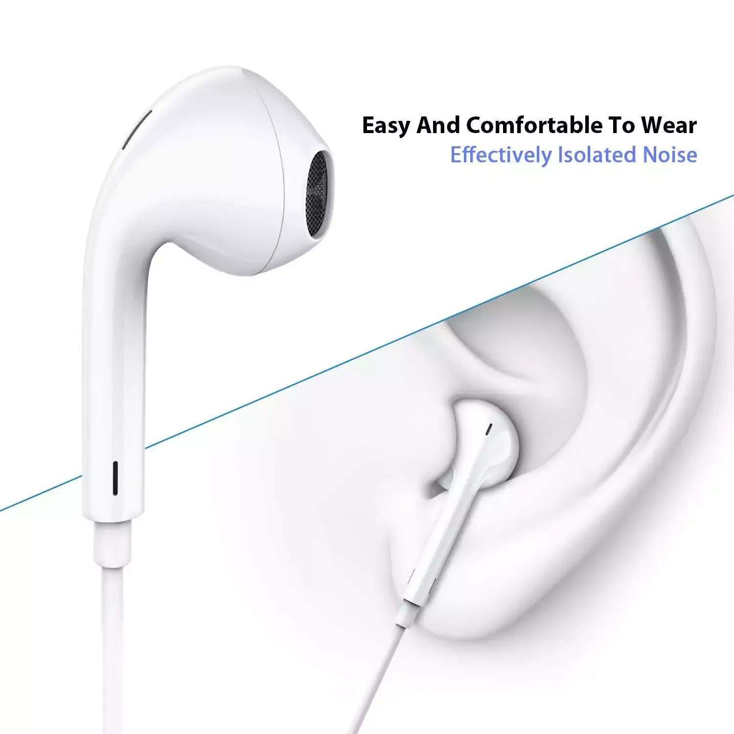 
hot wholesale 3.5mm jack wired earphone headphones earbuds for iphone for android mobile phones 