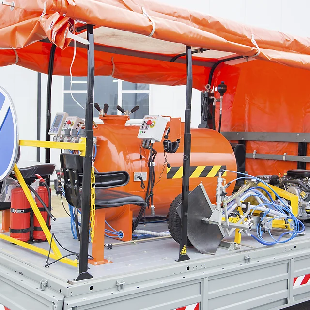 SHMEL 11A on Truck Self-Propelled Paint Cold Plastic Glass Beads Traffic Road Line Marking Machine