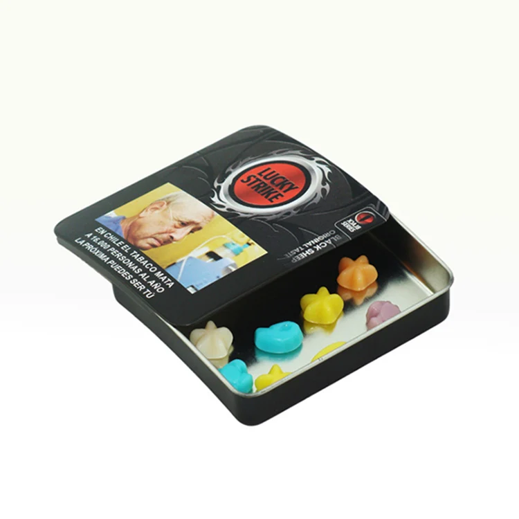 Wholesale Customized Printing Design Promotional Small Mint Candy Slide Tin Box