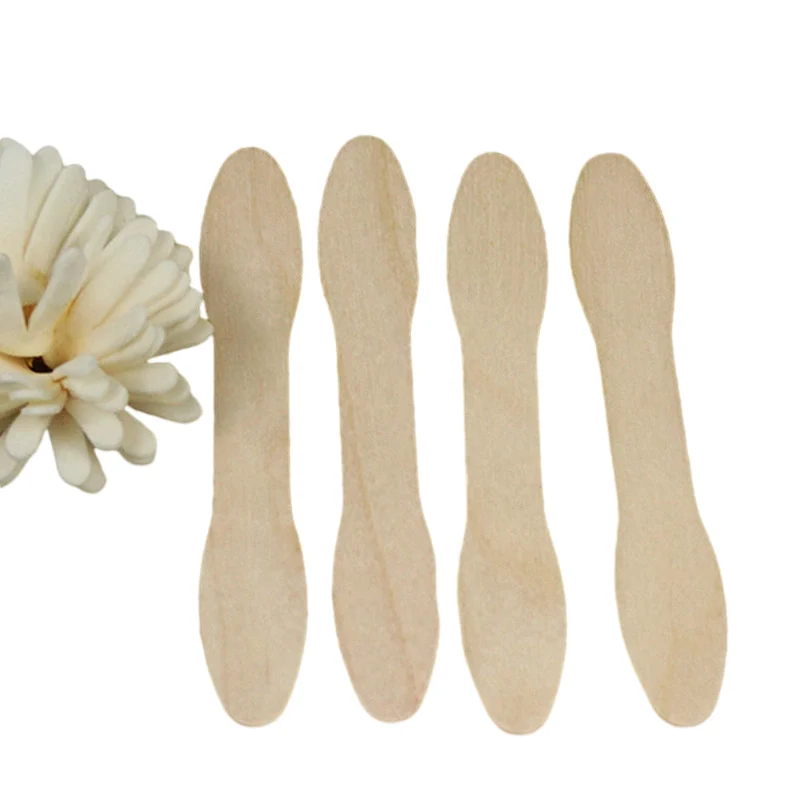 Disposable100% Birchwood Ice Cream Wooden Stick and Spoon ice Cream Tools Color Birch Wood