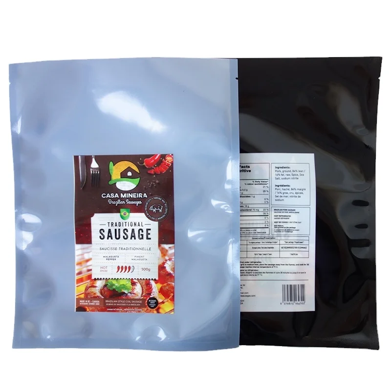 Resealable глянцевый пластик пищевых продуктов в упаковочный пакет нестандартной конструкции упаковочный кисет для колбасы Vacuum Seal Bags