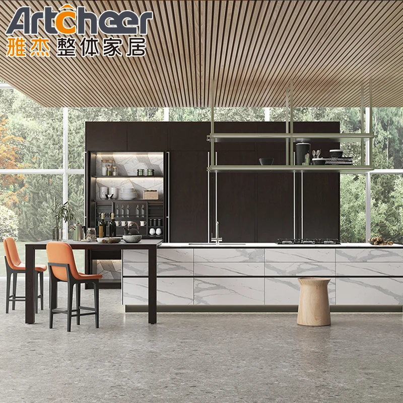 Customizable Minimalist Kitchen Cabinet MDF Wood Style for Organizing Cooking Utensils with Pictures