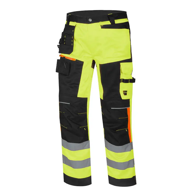 Custom Hi-Vis Yellow Reflective winter Jacket Two Piece Workwear