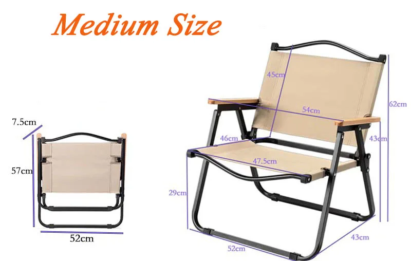 Customized Logo Folding Beach Chair Fishing Foldable Outdoor Wholesale Lightweight Picnic Camping Chairs with Wood Armrest