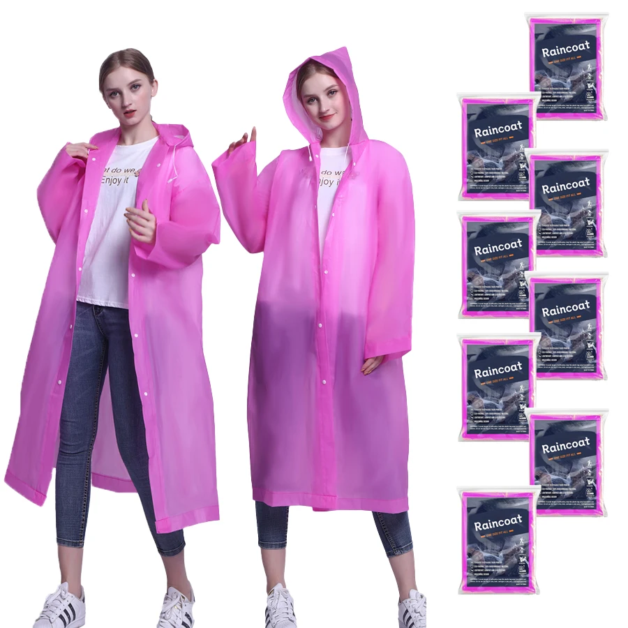 Wholesale Customize Portable Raincoats Reusable Raincoat Long Rain Poncho Waterproof Plastic Rain Coats with Logo