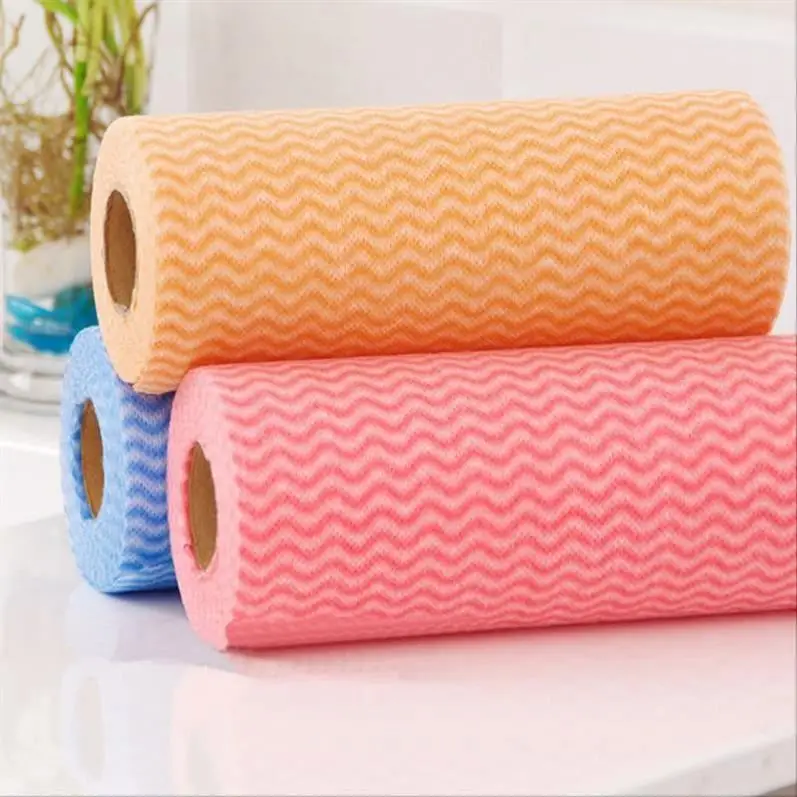 Biodegradable fabrics wiping cloth non-woven material handy cleaning towels roll for cleaning