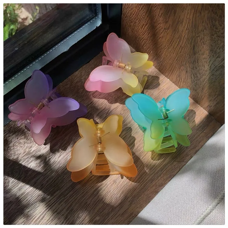 Wholesale new fashion acrylic hair claw clip fluorescent candy color women big hair clips for thick hair girls accessories