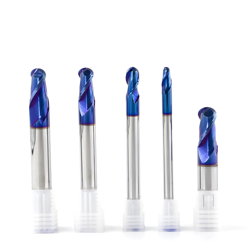 Hrc 60 Degree Carbide Tungsten Steel Straight Shank Coating Cnc Ball Round Nose End Mill Cnc Router Bit