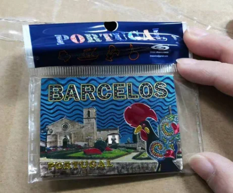Customized Design Barcelona Souvenir Foil Fridge Magnet Promotional Refrigerator Magnets from Portugal